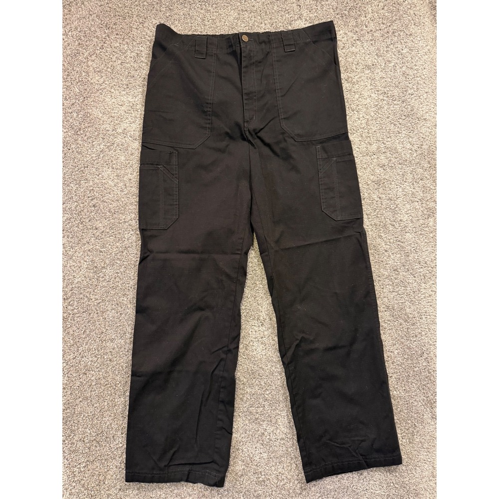 Carhartt Cargo Pants Scrubs Mens Large Tall Black Ripstop C54108T Work Trousers